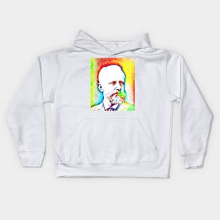 Pyotr Ilyich Tchaikovsky Colourful Portrait | Pyotr Ilyich Tchaikovsky Artwork 11 Kids Hoodie